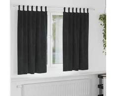Užtemdymo užuolaidos 2 pcs Juoda 140 x 175 cm Aksomas