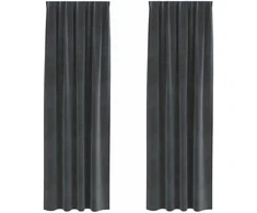 Užtemdymo užuolaidos 2 pcs Šviesiai pilka 140 x 260 cm Aksomas