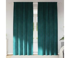 Užtemdymo užuolaidos 2 pcs Tamsiai žalia 140 x 260 cm Aksomas