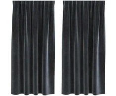 Užtemdymo užuolaidos 2 pcs Tamsiai pilka 140 x 175 cm Aksomas