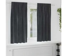 Užtemdymo užuolaidos 2 pcs Tamsiai pilka 140 x 175 cm Aksomas