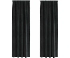 Užtemdymo užuolaidos 2 pcs Juoda 140 x 260 cm Aksomas