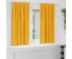 Užtemdymo užuolaidos 2 pcs Garučių geltona 140 x 175 cm Aksomas
