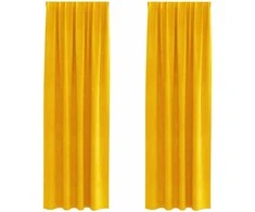 Užtemdymo užuolaidos 2 pcs Garučių geltona 140 x 260 cm Aksomas