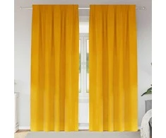 Užtemdymo užuolaidos 2 pcs Garučių geltona 140 x 260 cm Aksomas