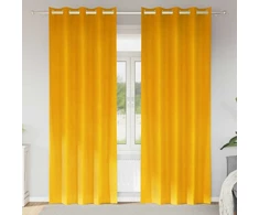 Užtemdymo užuolaidos 2 pcs Garučių geltona 140 x 225 cm Aksomas