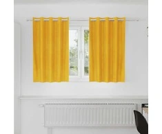 Užtemdymo užuolaidos 2 pcs Garučių geltona 140 x 140 cm Aksomas