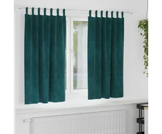 Užtemdymo užuolaidos 2 pcs Tamsiai žalia 140 x 175 cm Aksomas