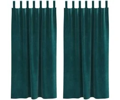 Užtemdymo užuolaidos 2 pcs Tamsiai žalia 140 x 175 cm Aksomas