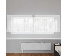 Nėrinių Užuolaida Gėlių Balta 120 x 300 cm Poliesteris