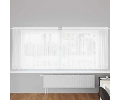 Nėrinių Užuolaida Gėlių Balta 180 x 300 cm Poliesteris