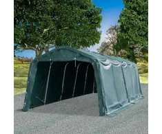 Nuimama palapinė gyvuliams, tamsiai žalia, 3,3x8m, PVC, 550g/m²