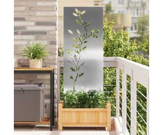 Sodo privatumo ekranas Sidabro 50 x 140 cm Nerūdijantis plienas