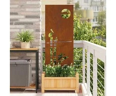 Sodo privatumo ekranas „Fretwork“ Rūdijanti 50 x 140 cm