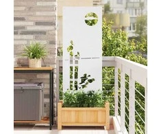 Sodo privatumo ekranas „Fretwork“ Balta 50 x 140 cm