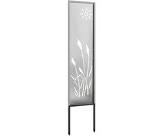 Sodo privatumo ekranas Sidabro 32 x 140 cm Nerūdijantis plienas