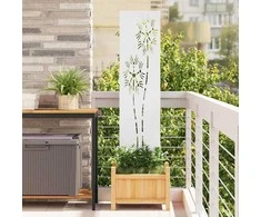 Sodo privatumo ekranas „Fretwork“ Balta 32 x 140 cm