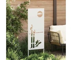 Sodo privatumo ekranas „Fretwork“ Balta 50 x 140 cm