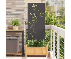 Sodo privatumo ekranas Gėlių Juoda 50 x 140 cm