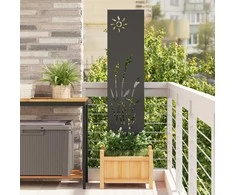 Sodo privatumo ekranas „Fretwork“ Juoda 32 x 140 cm