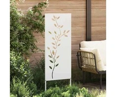 Sodo privatumo ekranas Gėlių Balta 50 x 140 cm