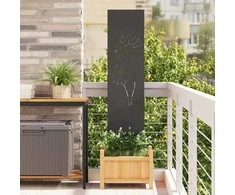 Sodo privatumo ekranas „Fretwork“ Juoda 32 x 140 cm