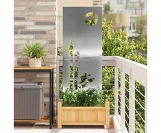 Sodo privatumo ekranas „Fretwork“ Sidabro 50 x 140 cm