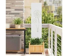 Sodo privatumo ekranas „Fretwork“ Balta 32 x 140 cm