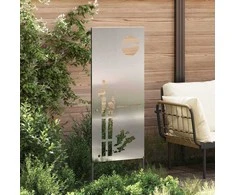 Sodo privatumo ekranas „Fretwork“ Sidabro 50 x 140 cm