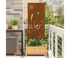 Sodo privatumo ekranas „Fretwork“ Rūdijanti 50 x 140 cm