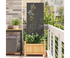 Sodo privatumo ekranas Gėlių Juoda 50 x 140 cm
