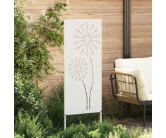 Nuotraukų rėmelis Sodo privatumo ekranas „Fretwork“ Balta 50 x 140 cm