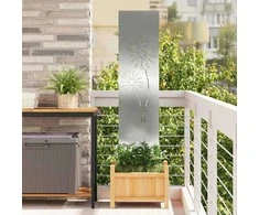 Sodo privatumo ekranas „Fretwork“ Sidabro 32 x 140 cm