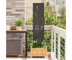 Sodo privatumo ekranas Gėlių Juoda 32 x 140 cm