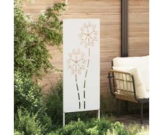 Nuotraukų rėmelis Sodo privatumo ekranas „Fretwork“ Balta 50 x 140 cm