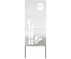 Sodo privatumo ekranas Sidabro 50 x 140 cm Nerūdijantis plienas