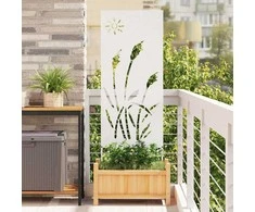 Sodo privatumo ekranas „Fretwork“ Balta 50 x 140 cm
