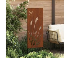 Sodo privatumo ekranas „Fretwork“ Rūdijanti 50 x 140 cm
