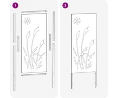 Sodo privatumo ekranas „Fretwork“ Balta 50 x 140 cm