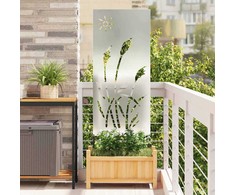 Sodo privatumo ekranas „Fretwork“ Sidabro 50 x 140 cm