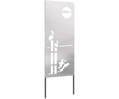 Sodo privatumo ekranas Sidabro 50 x 140 cm Nerūdijantis plienas