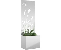 Sodo privatumo ekranas „Fretwork“ Sidabro 50 x 140 cm