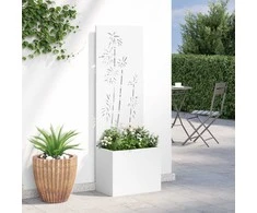 Sodo privatumo ekranas Gėlių Balta 50 x 150 cm