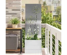 Sodo privatumo ekranas Gėlių Sidabrinė 50 x 150 cm