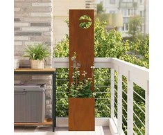 Sodo privatumo ekranas „Fretwork“ Rūdijanti 32 x 150 cm