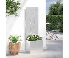 Sodo privatumo ekranas Gėlių Sidabro 50 x 150 cm