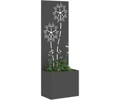 Sodo privatumo ekranas Gėlių Juoda 50 x 32 x 150 cm