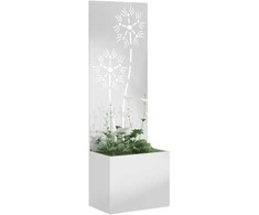 Sodo privatumo ekranas Gėlių Sidabro 50 x 150 cm