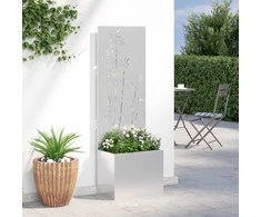 Sodo privatumo ekranas Gėlių Sidabro 50 x 150 cm