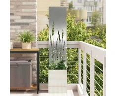 Sodo privatumo ekranas „Fretwork“ Sidabro 32 x 150 cm